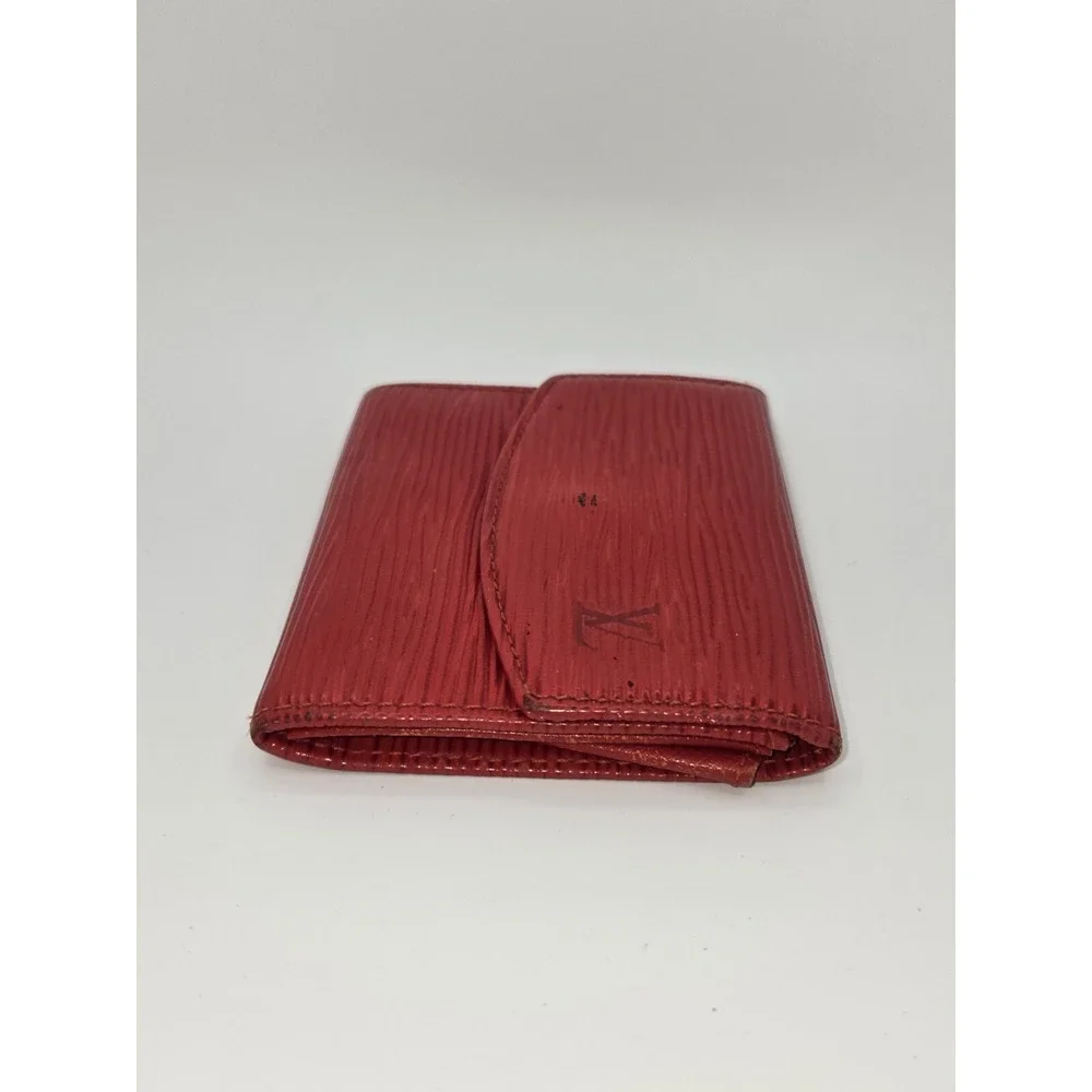 Louis Vuitton Epi Leather Card Holder Castilian‎ Red Vintage Wallet Spain M63587